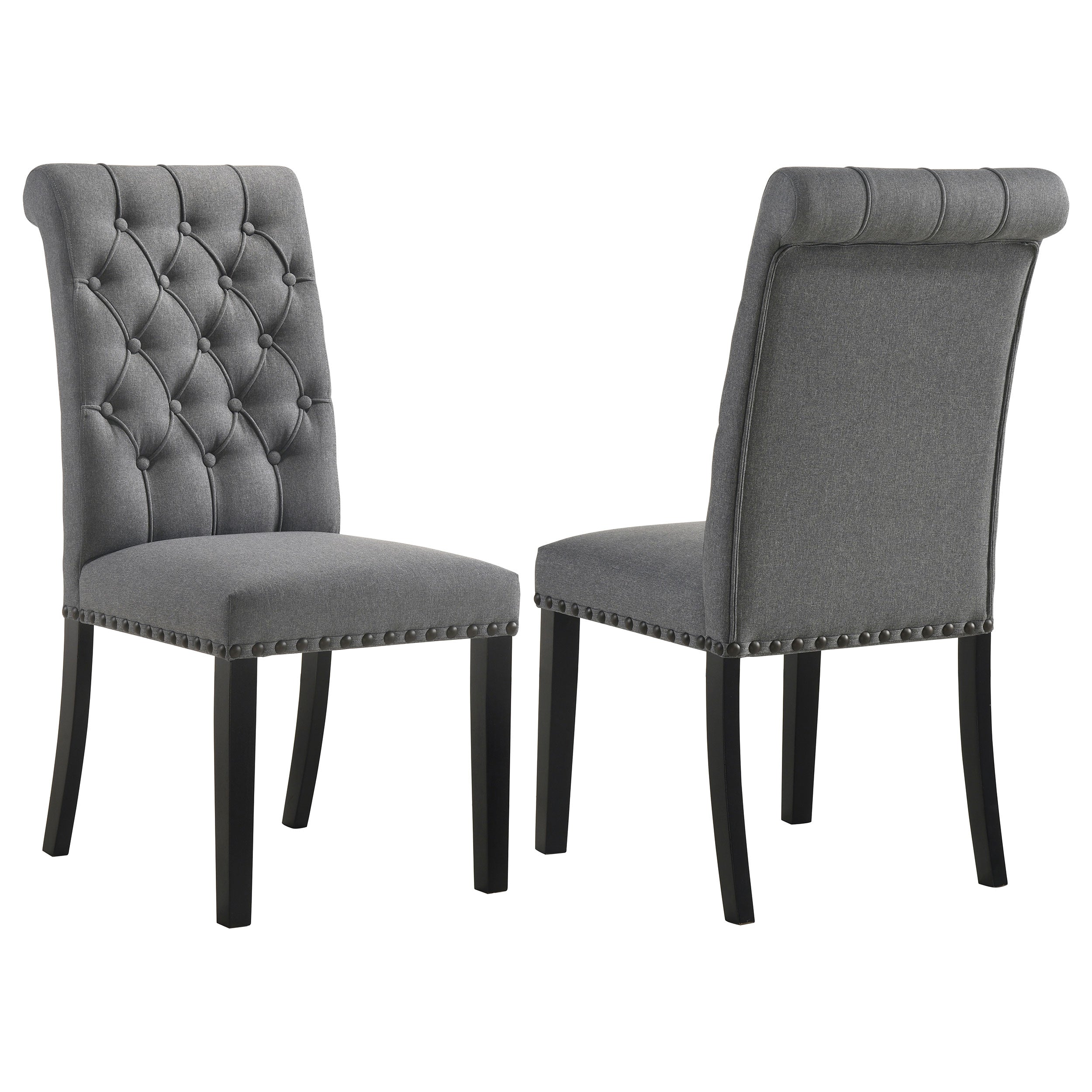 Alana Fabric Upholstered Dining Side Chair Grey (Set of 2) — view 1