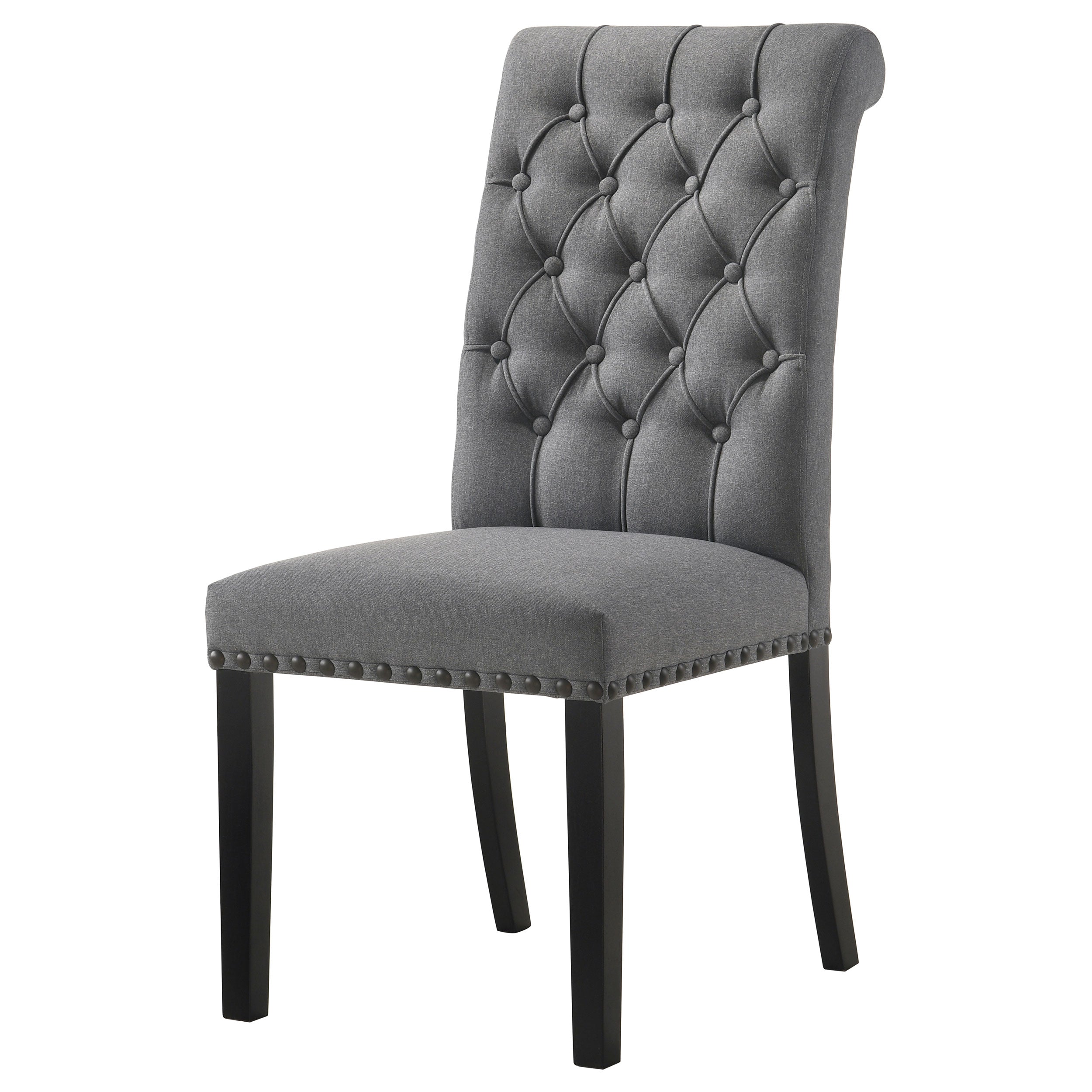 Alana Fabric Upholstered Dining Side Chair Grey (Set of 2) — view 5