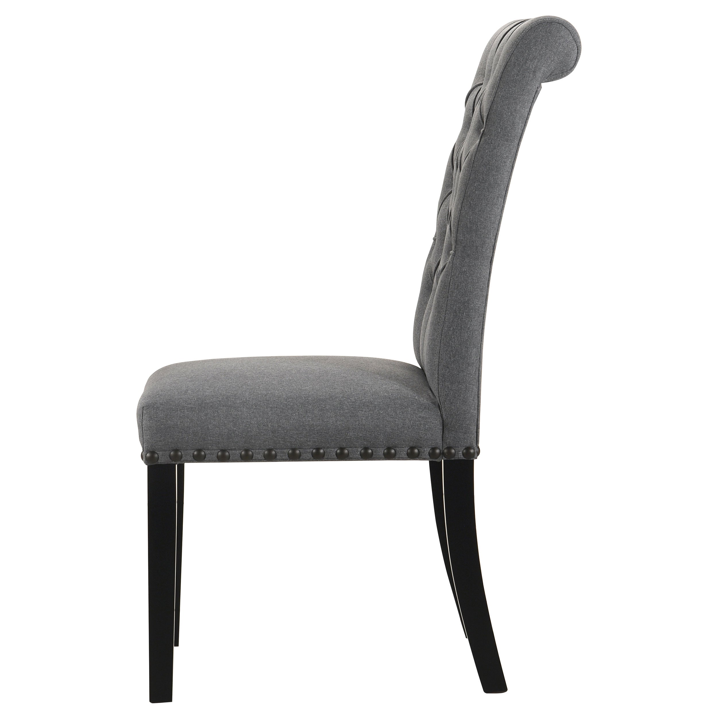 Alana Fabric Upholstered Dining Side Chair Grey (Set of 2) — view 6