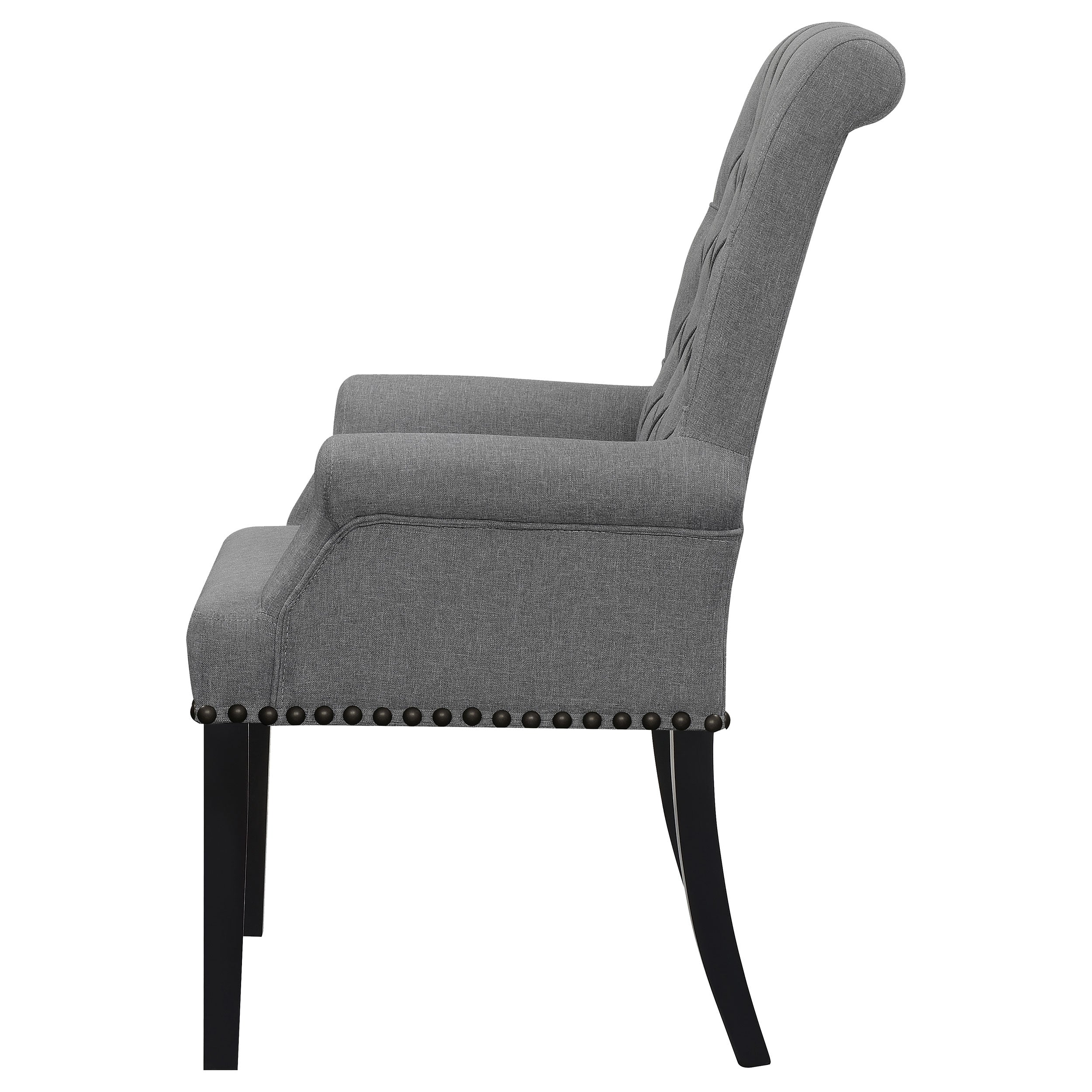 Alana Fabric Upholstered Dining Arm Chair Grey — view 5