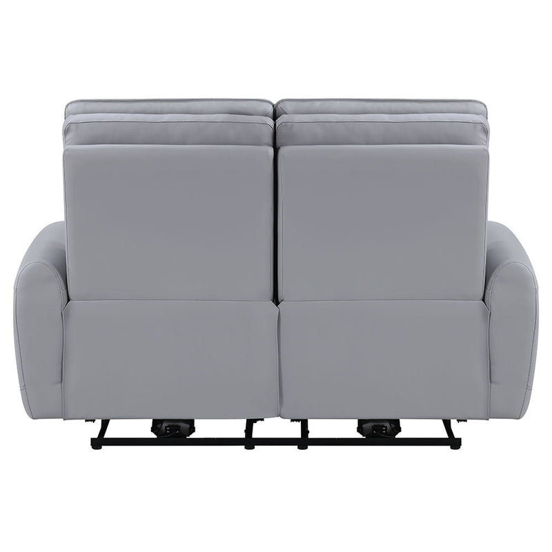 Jeromie - Power Motion Loveseat With USB Port - Gray Synthetic Leather
