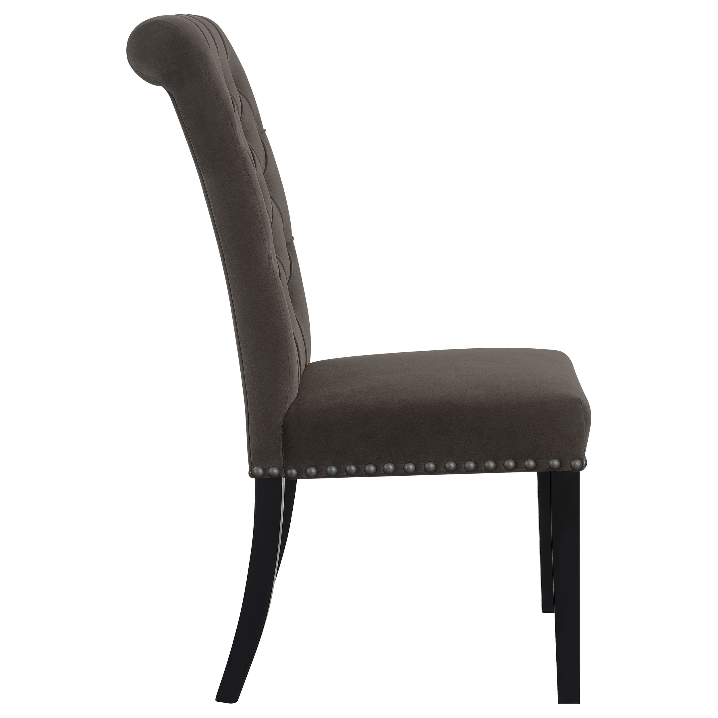 Alana Velvet Upholstered Dining Side Chair Brown (Set of 2) — view 9