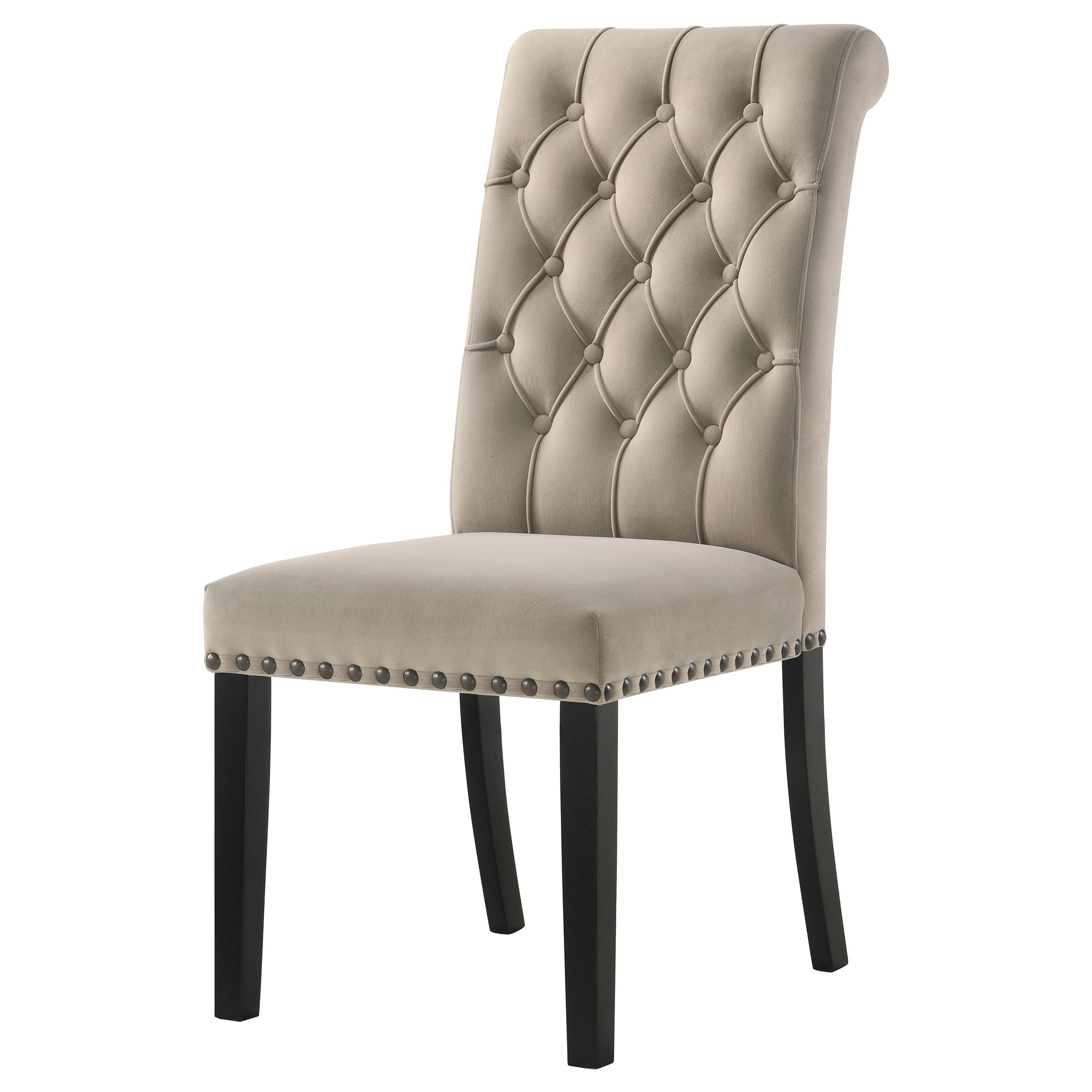 Alana Velvet Upholstered Dining Side Chair Sand (Set of 2) — view 4
