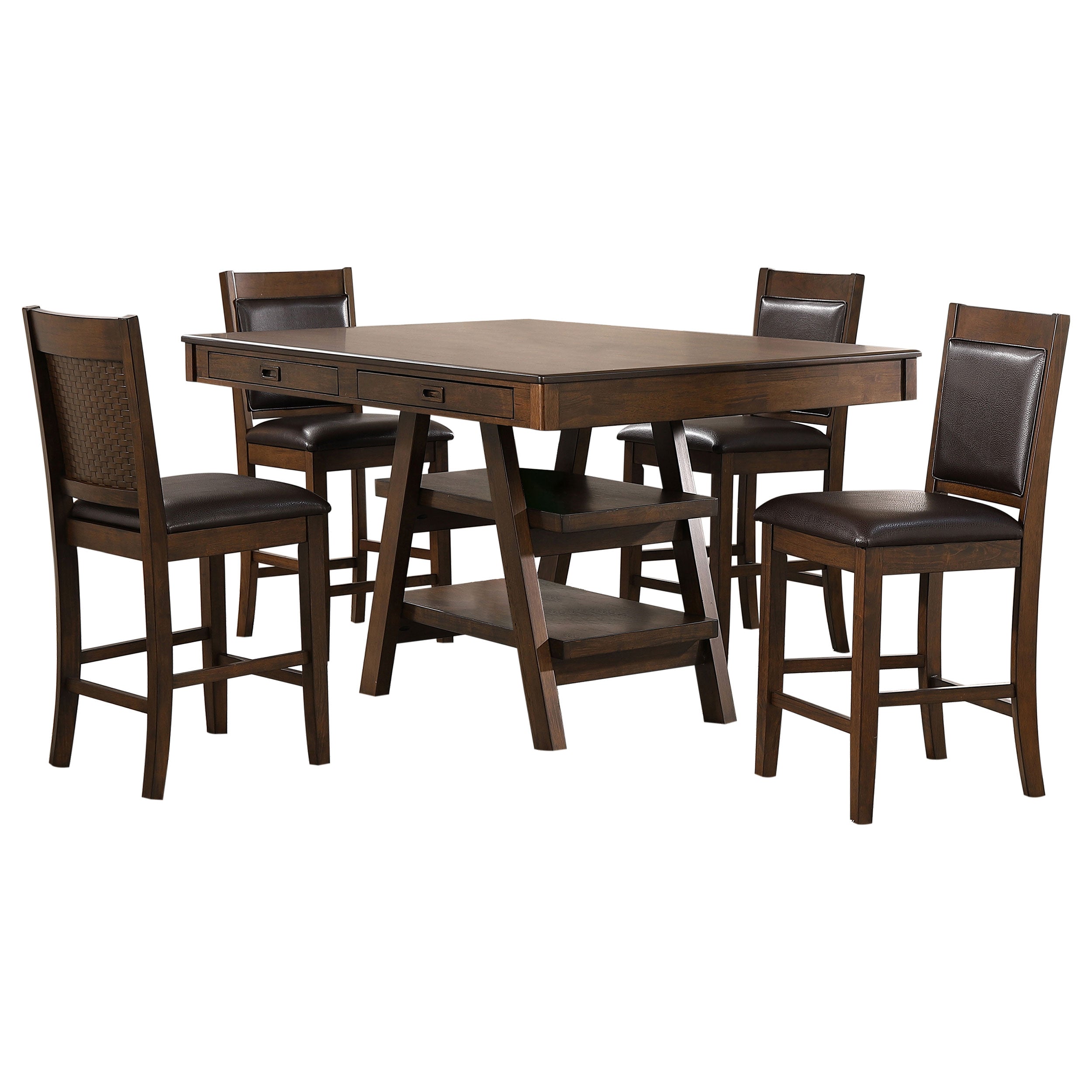Dewey 5-piece Rectangular Dining Table Set Walnut — view 2