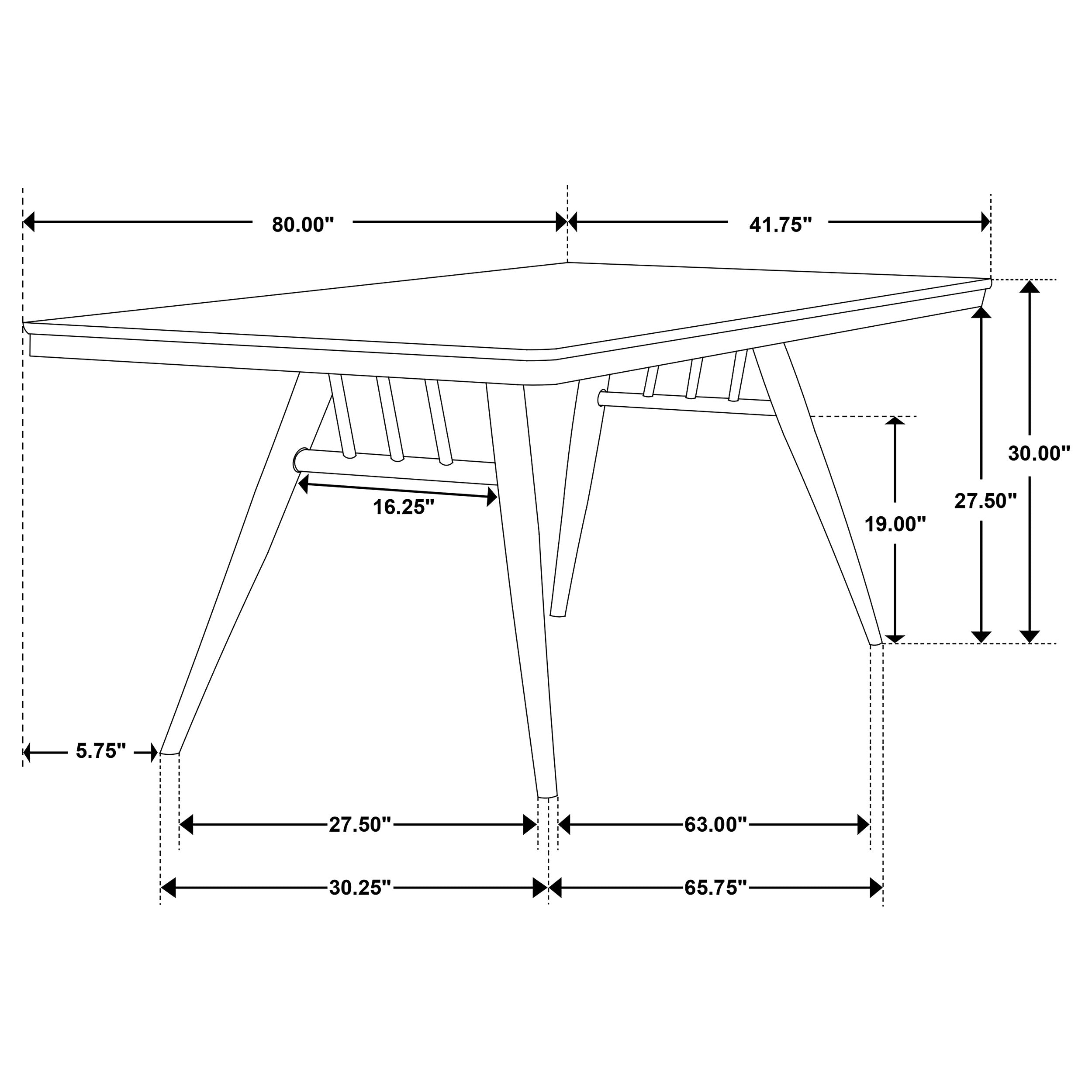 Wes Rectangular 80-inch Wood Dining Table Dark Walnut — view 8