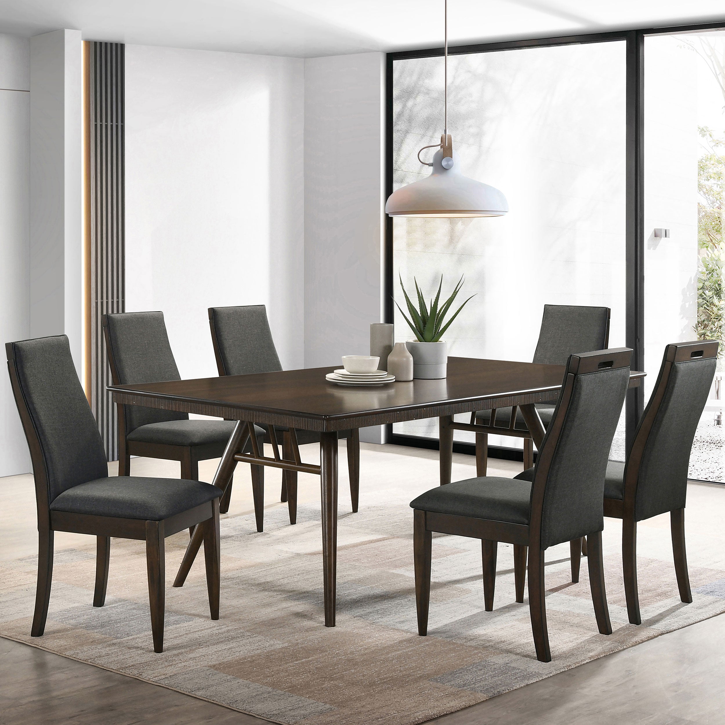 Wes Rectangular 80-inch Wood Dining Table Dark Walnut — view 9