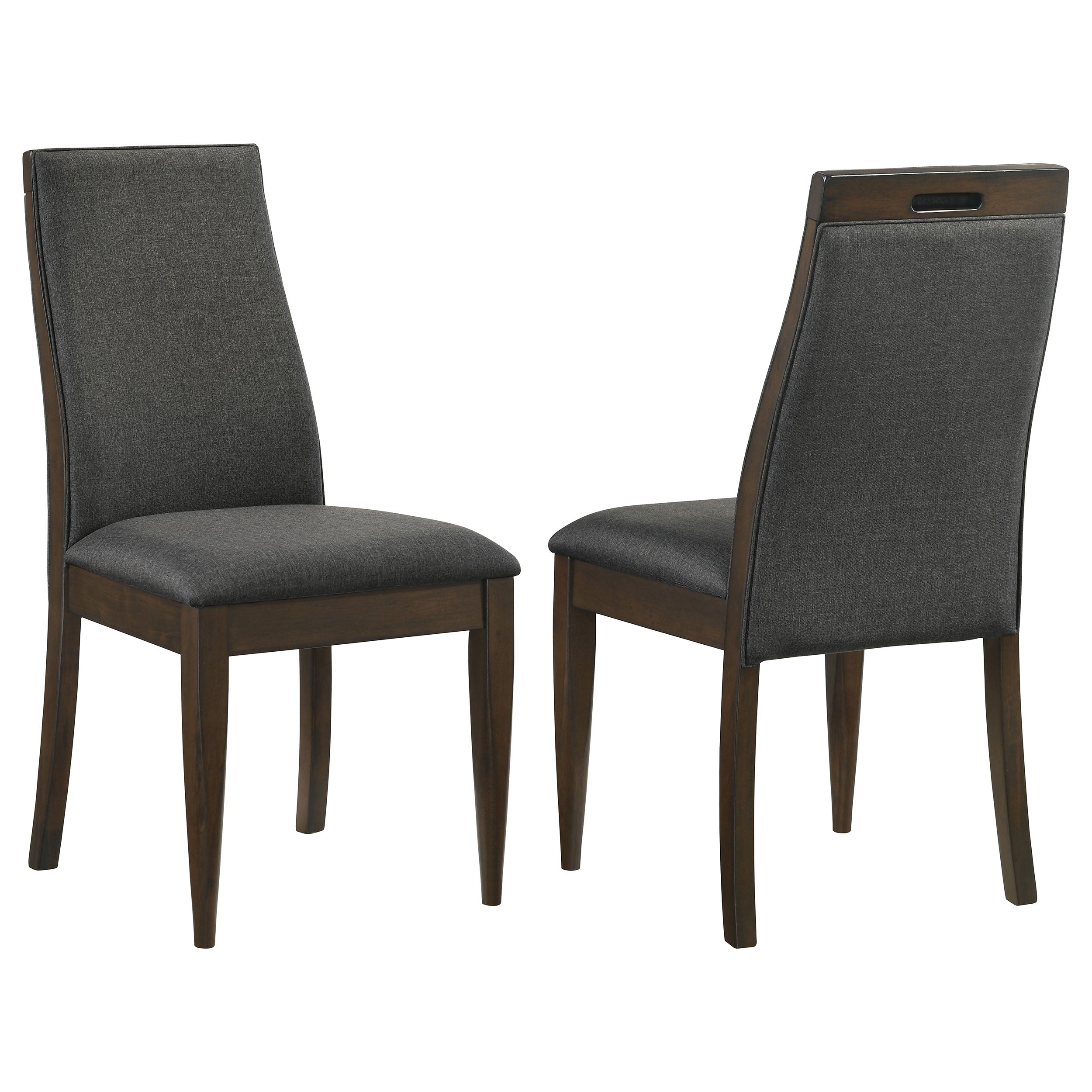 Wes Upholstered Dining Side Chair Dark Walnut (Set of 2) — view 1