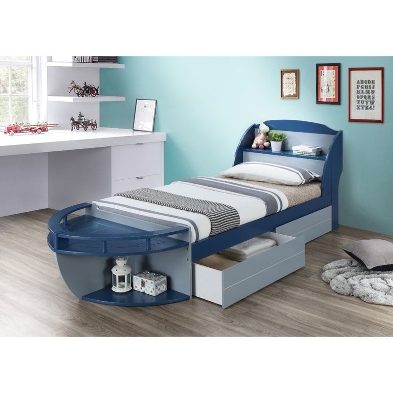 Neptune II - Twin Bed - Gray & Navy