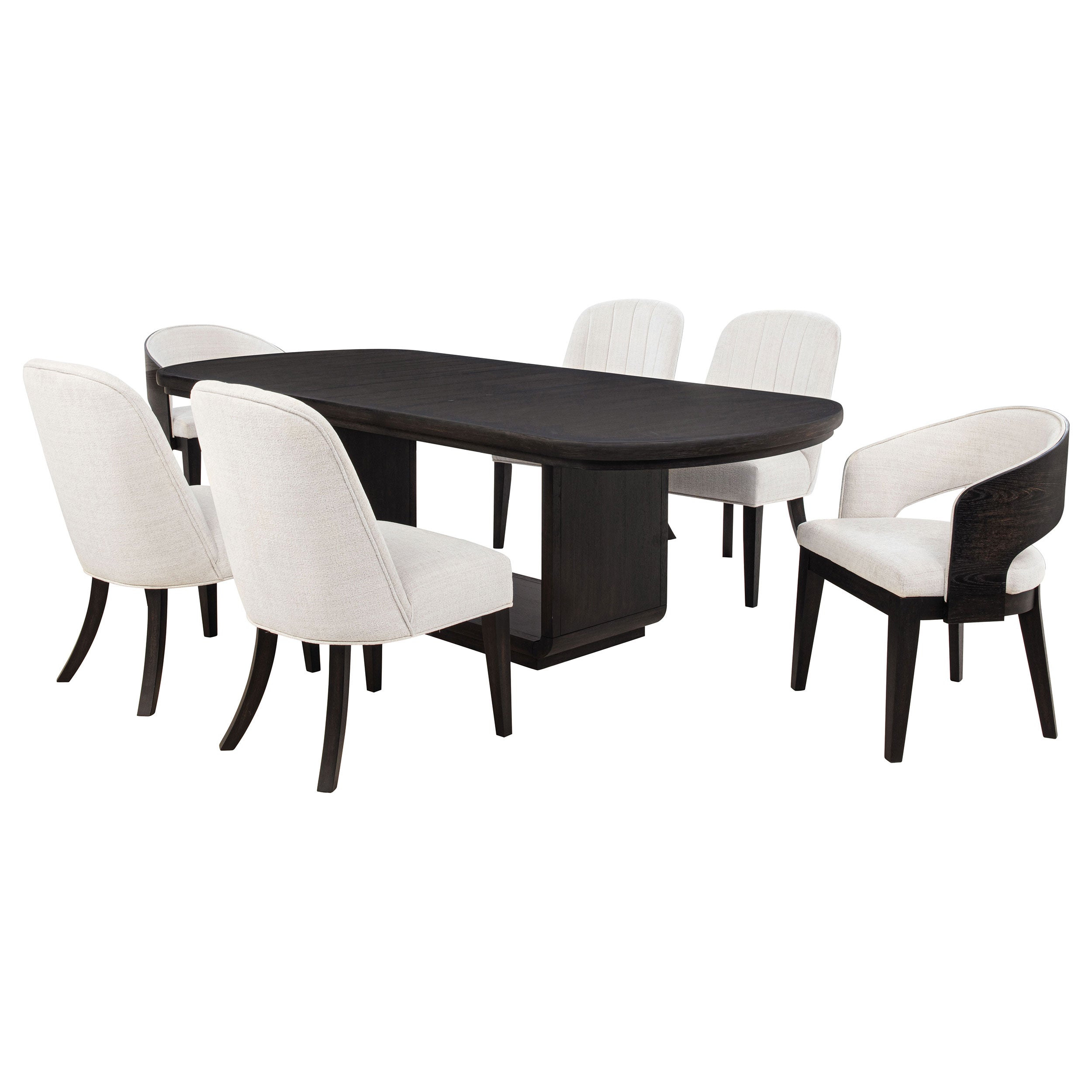 Leandro 7-piece Rectangular Dining Table Set Burnished Black — view 2