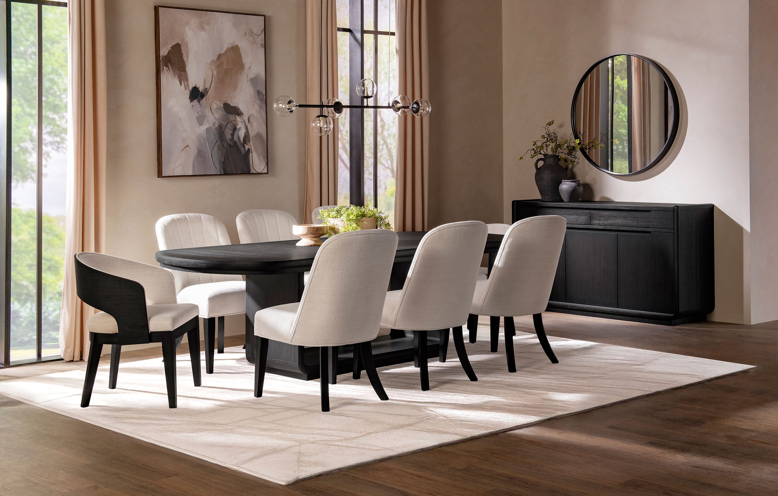 Leandro 78-inch Extension Dining Room Table Burnished Black — view 14