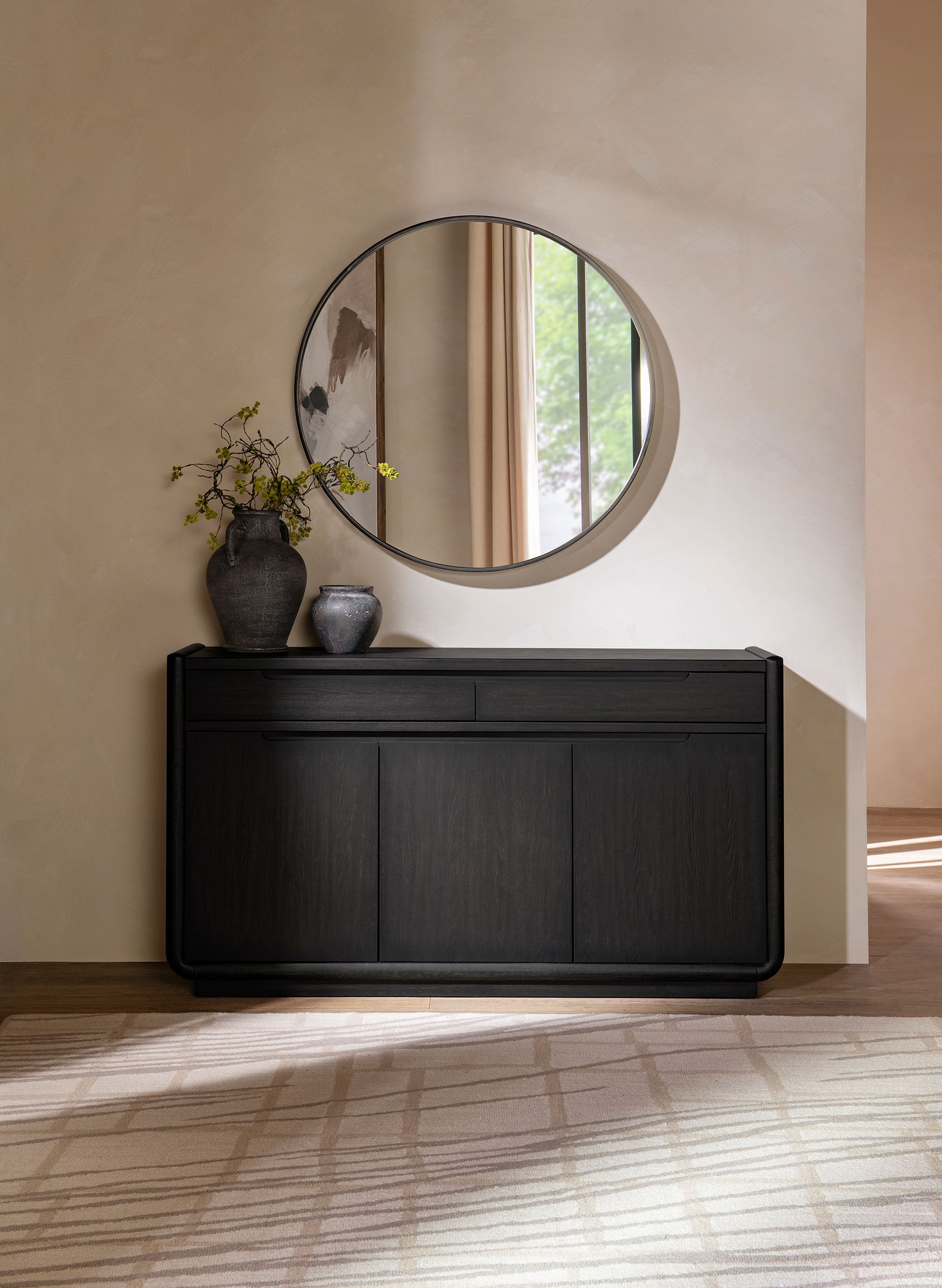 Leandro 2-drawer Dining Sideboard Server Burnished Black — view 2