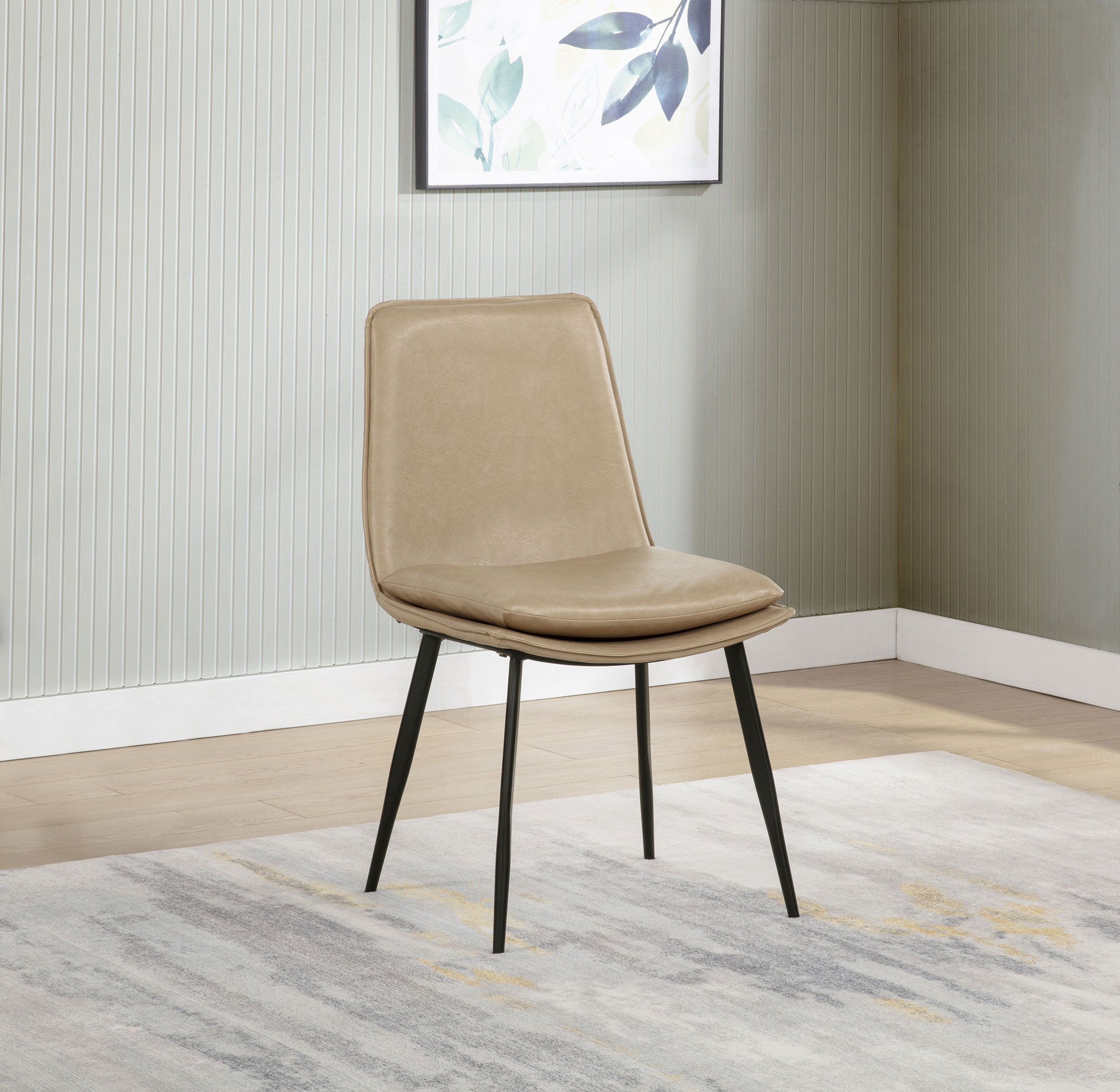 Ortega Upholstered Dining Side Chair Tan (Set of 2) — view 2