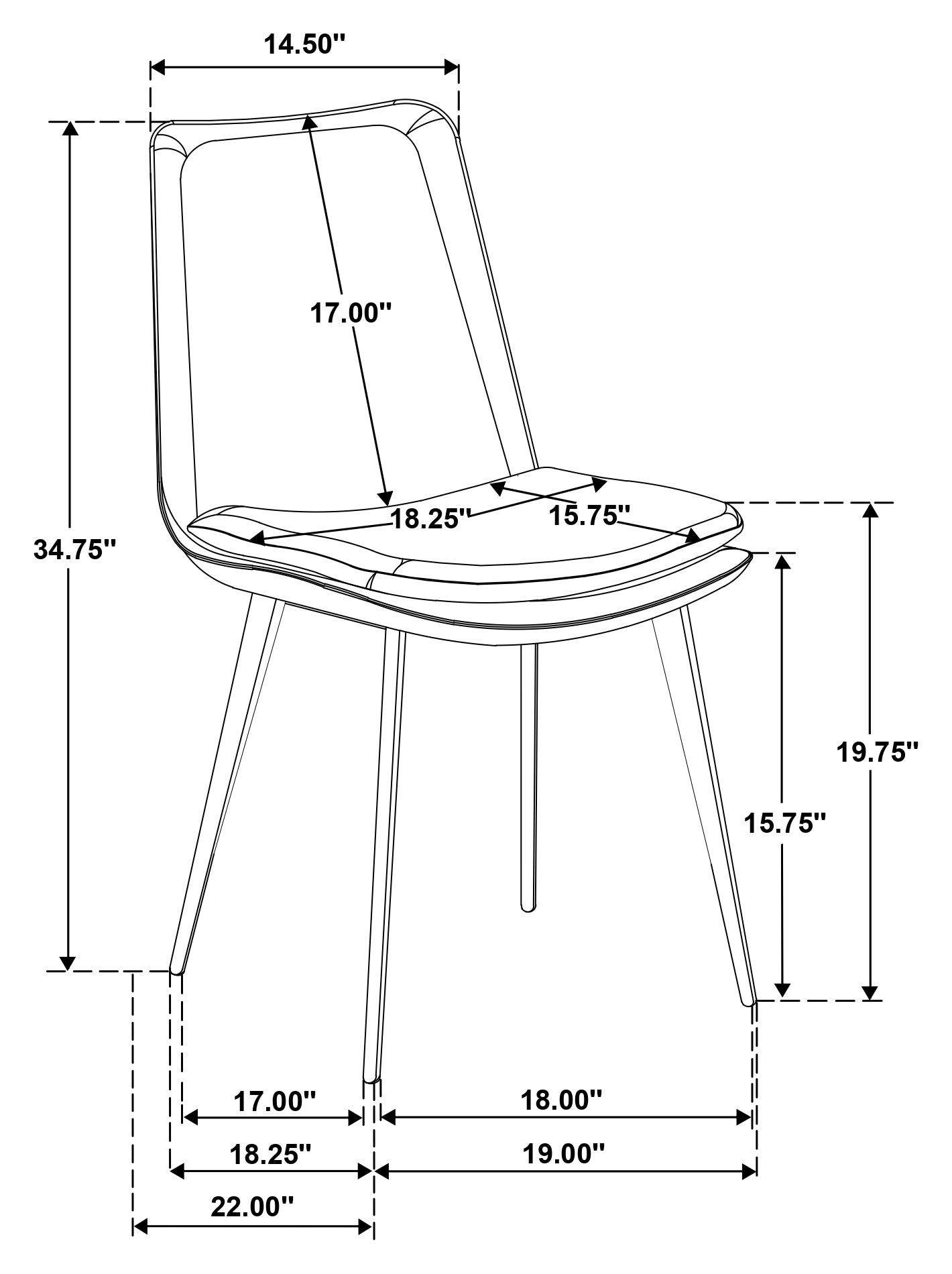Ortega Upholstered Dining Side Chair Coffee (Set of 2) — view 12