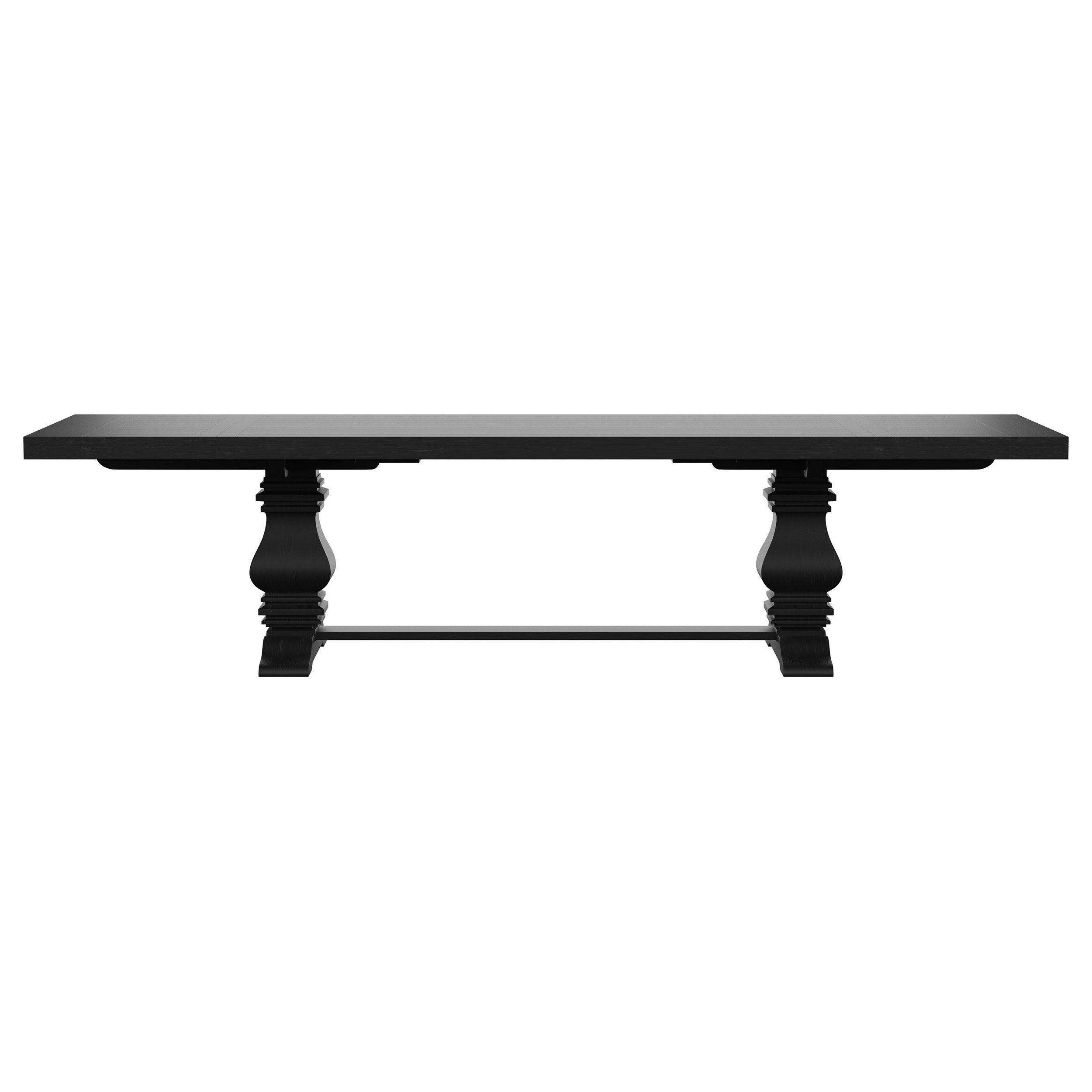 Florence 126-inch Extension Dining Table Distressed Black — view 5