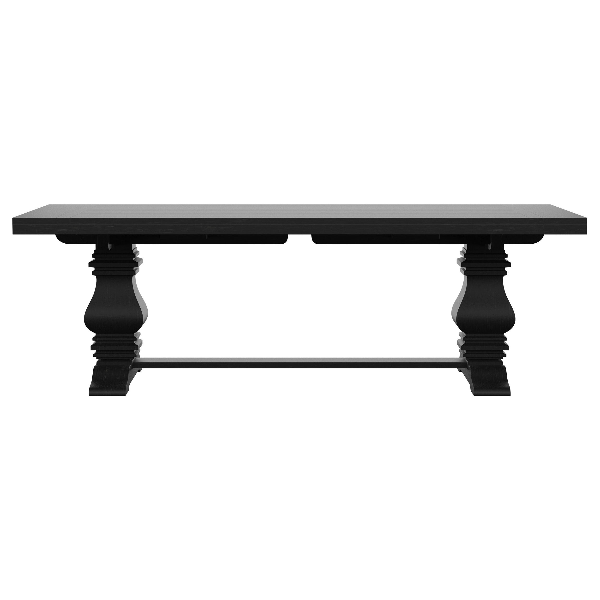 Florence 126-inch Extension Dining Table Distressed Black — view 6