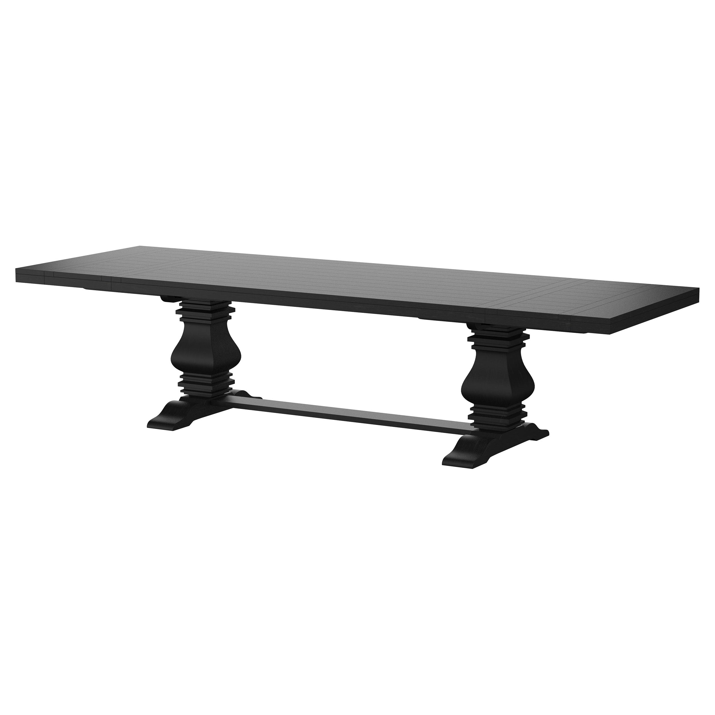 Florence 126-inch Extension Dining Table Distressed Black — view 7