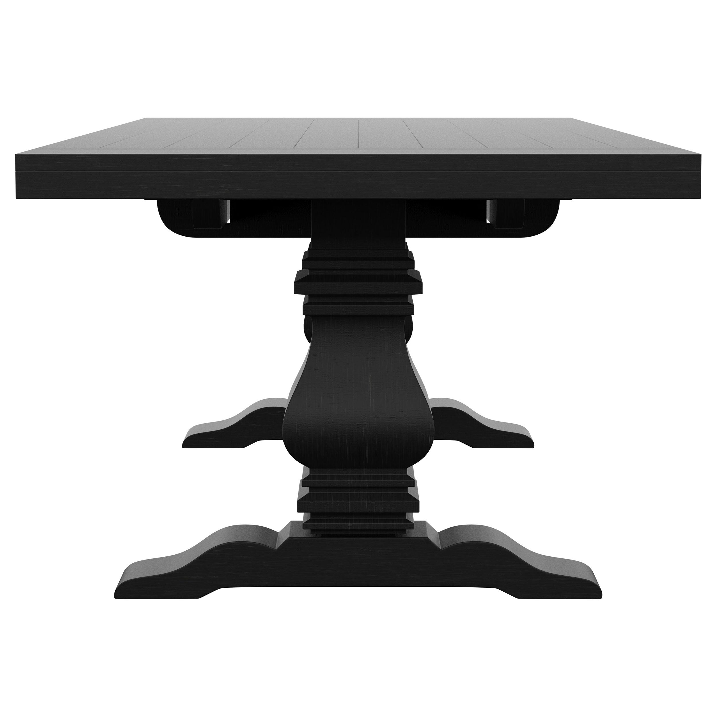 Florence 126-inch Extension Dining Table Distressed Black — view 9