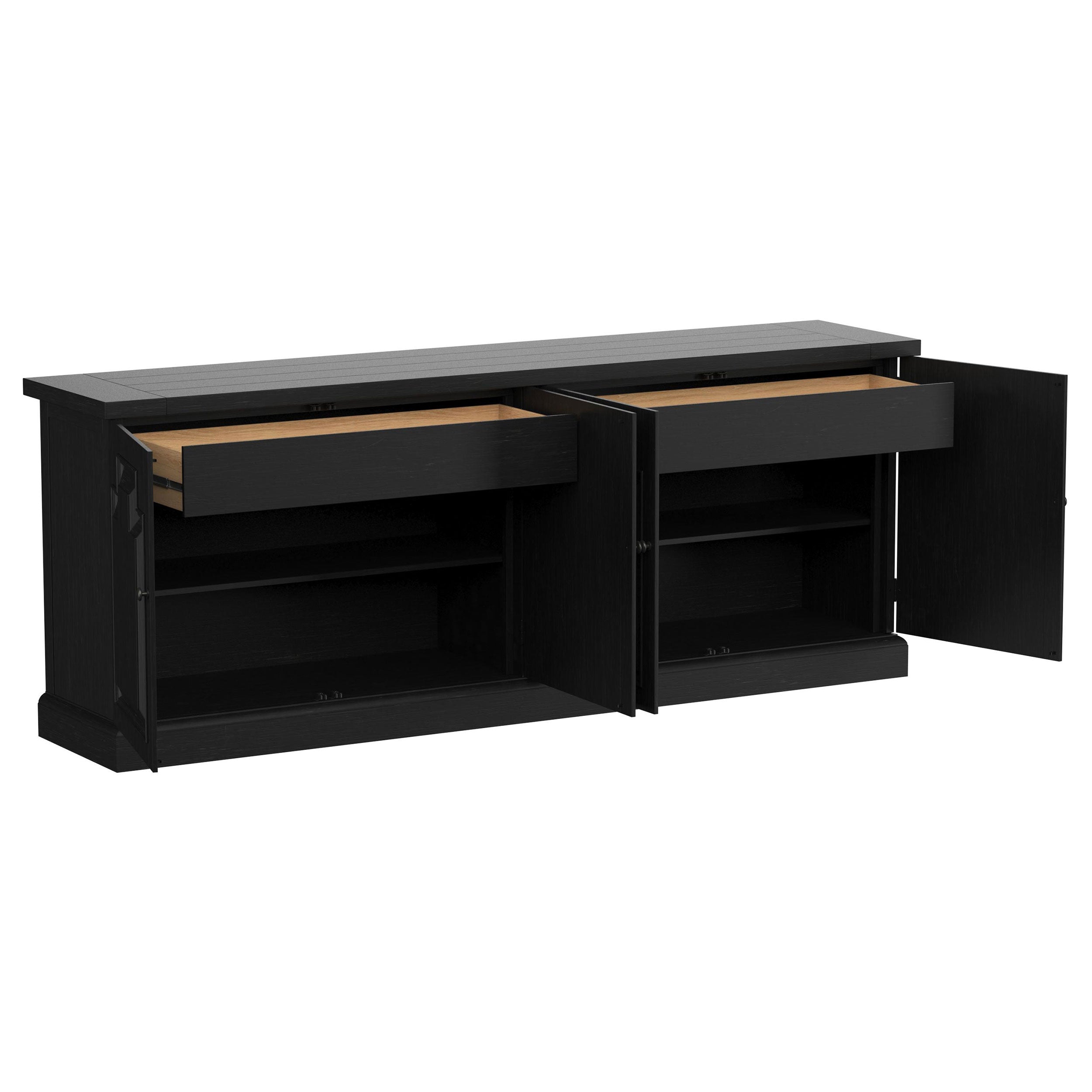 Florence 4-door Dining Sideboard Buffet Distressed Black — view 3