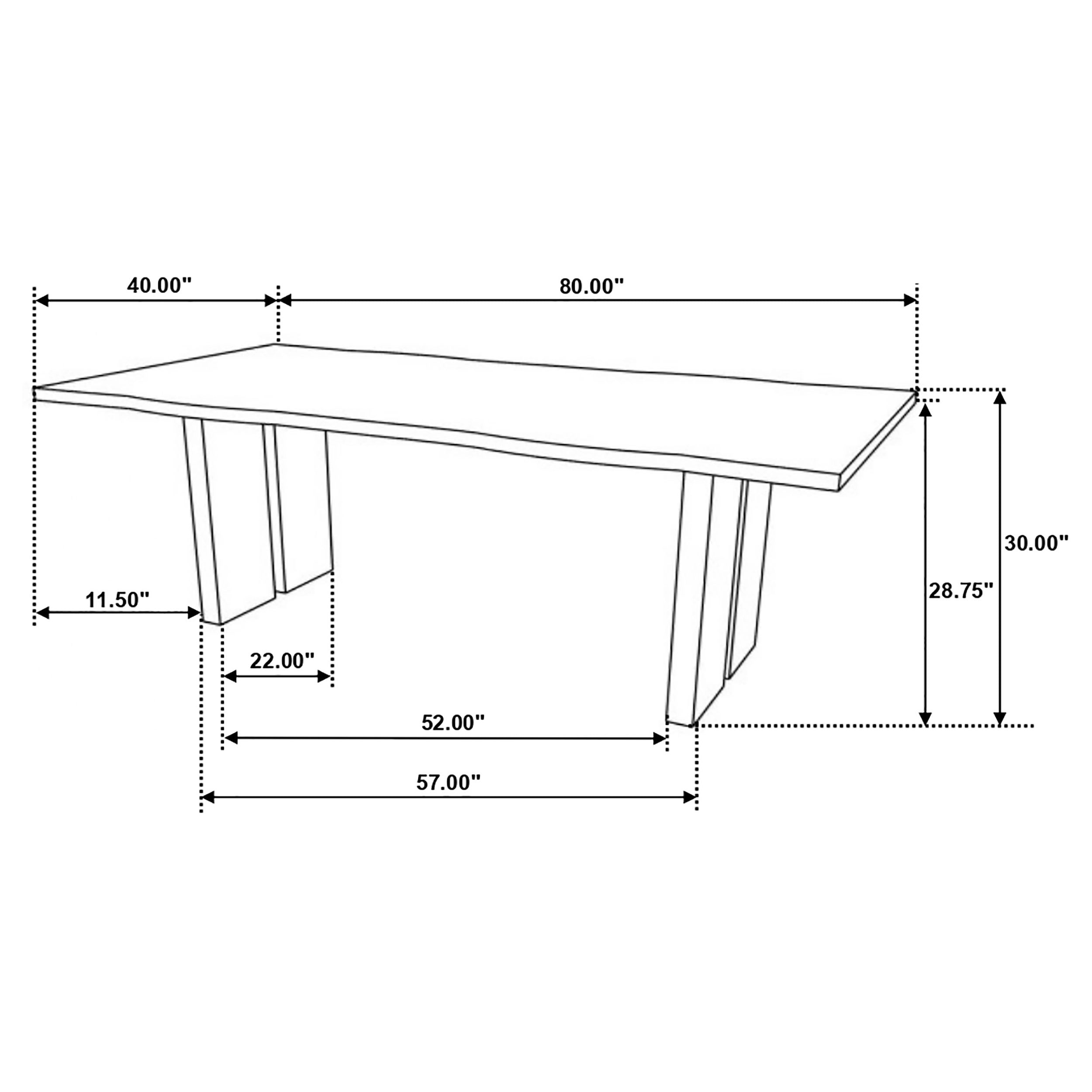 Bradshaw 80-inch Live Edge Wood Dining Table Natural Acacia — view 7