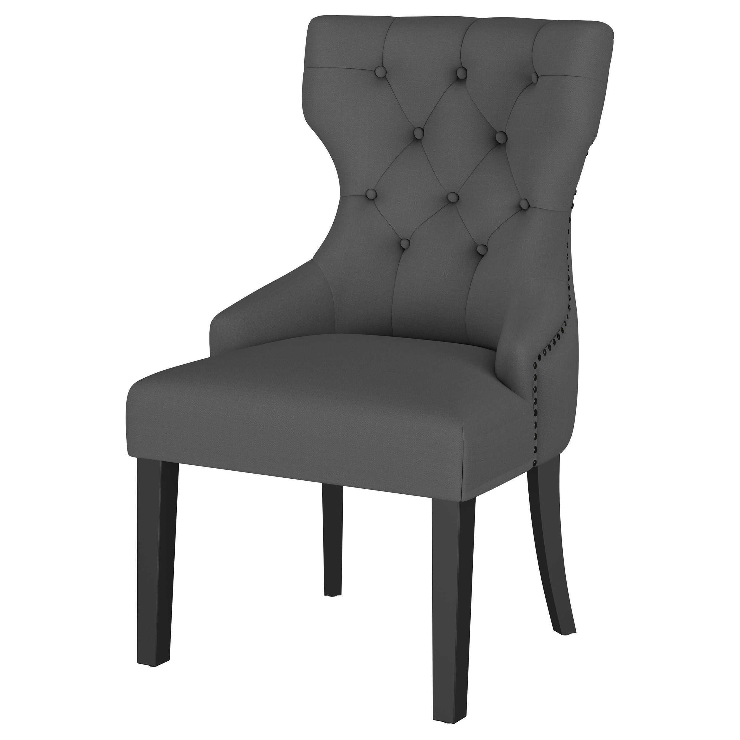 Baney Fabric Upholstered Dining Side Chair Grey and Black — view 4