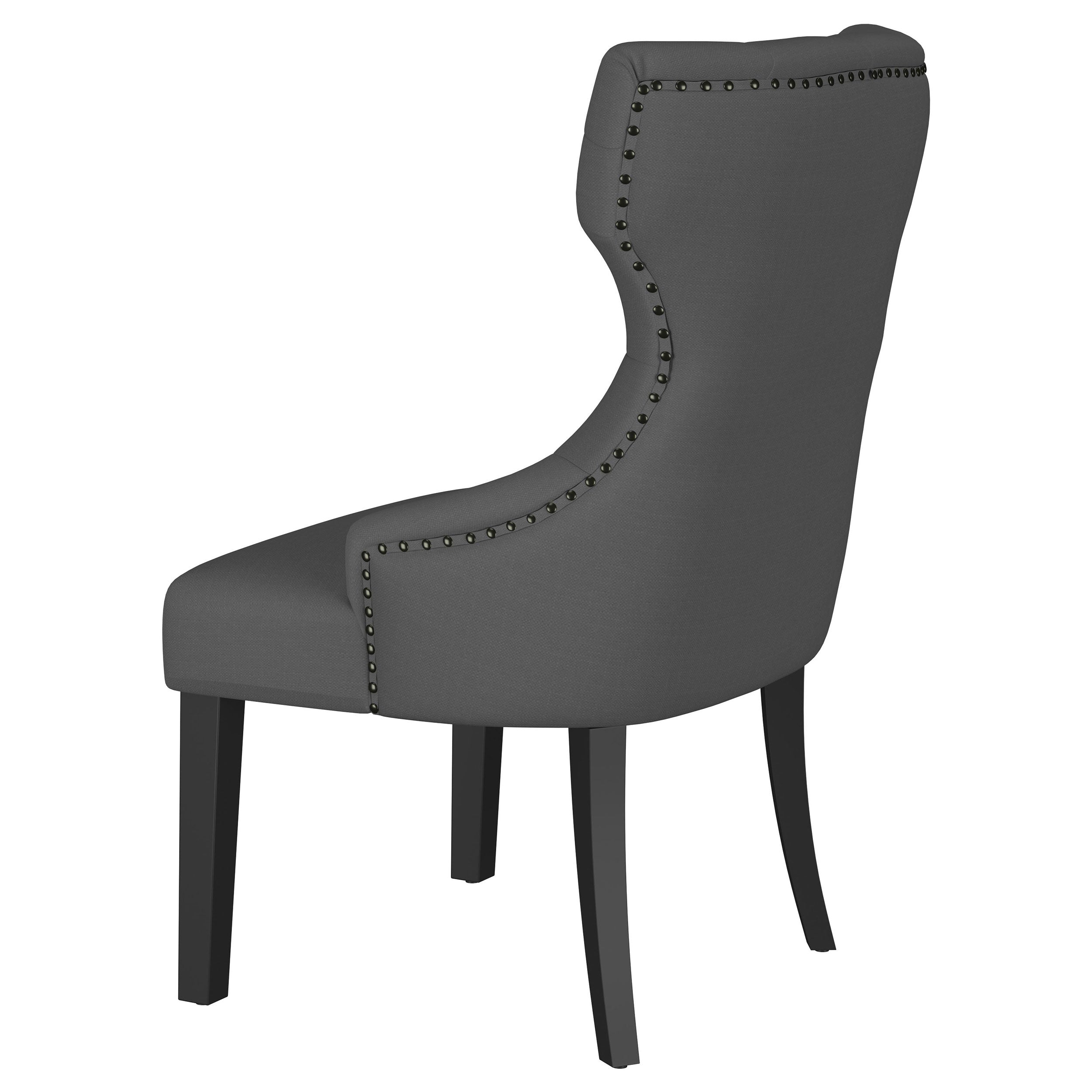 Baney Fabric Upholstered Dining Side Chair Grey and Black — view 6