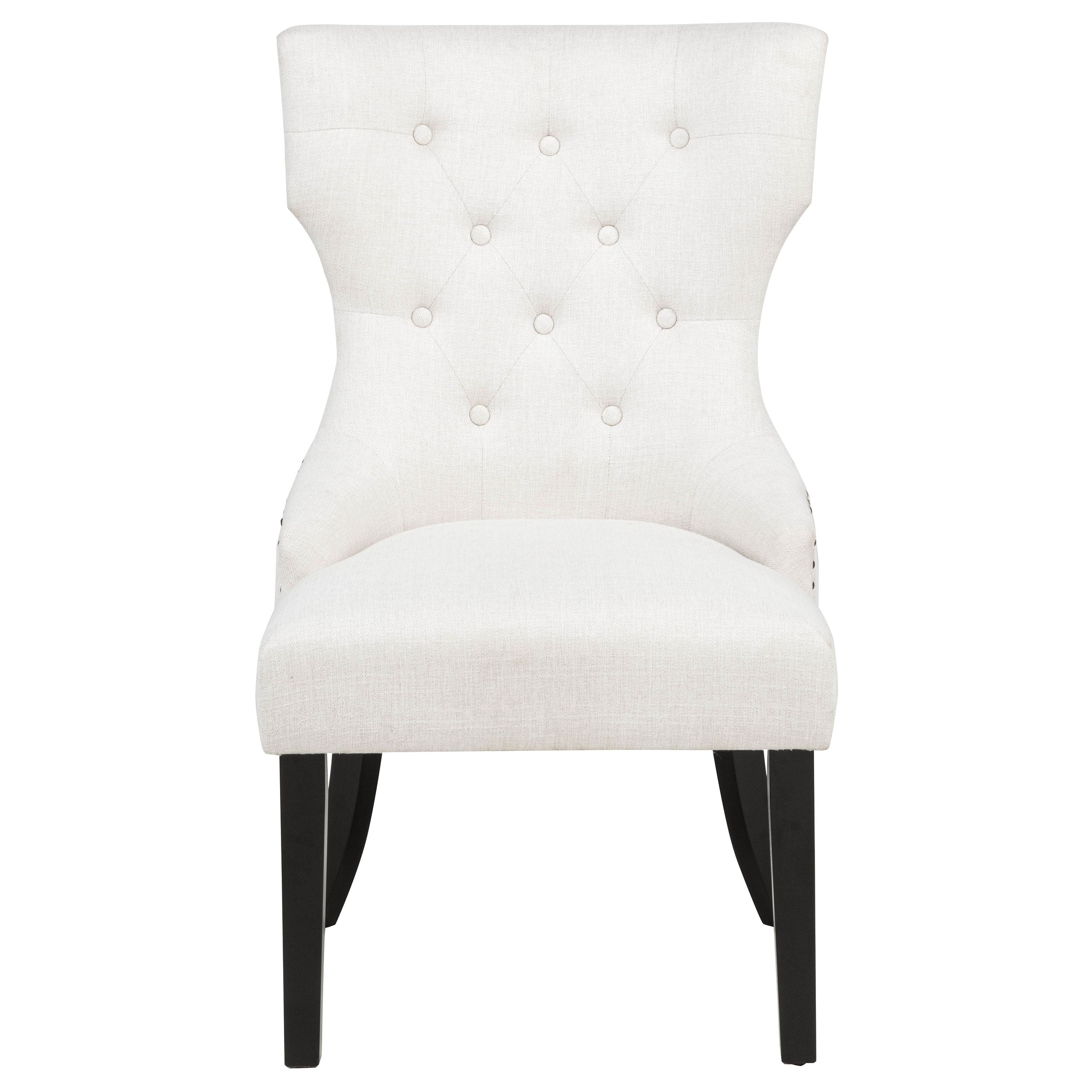 Baney Fabric Upholstered Dining Side Chair Cream and Black — view 3