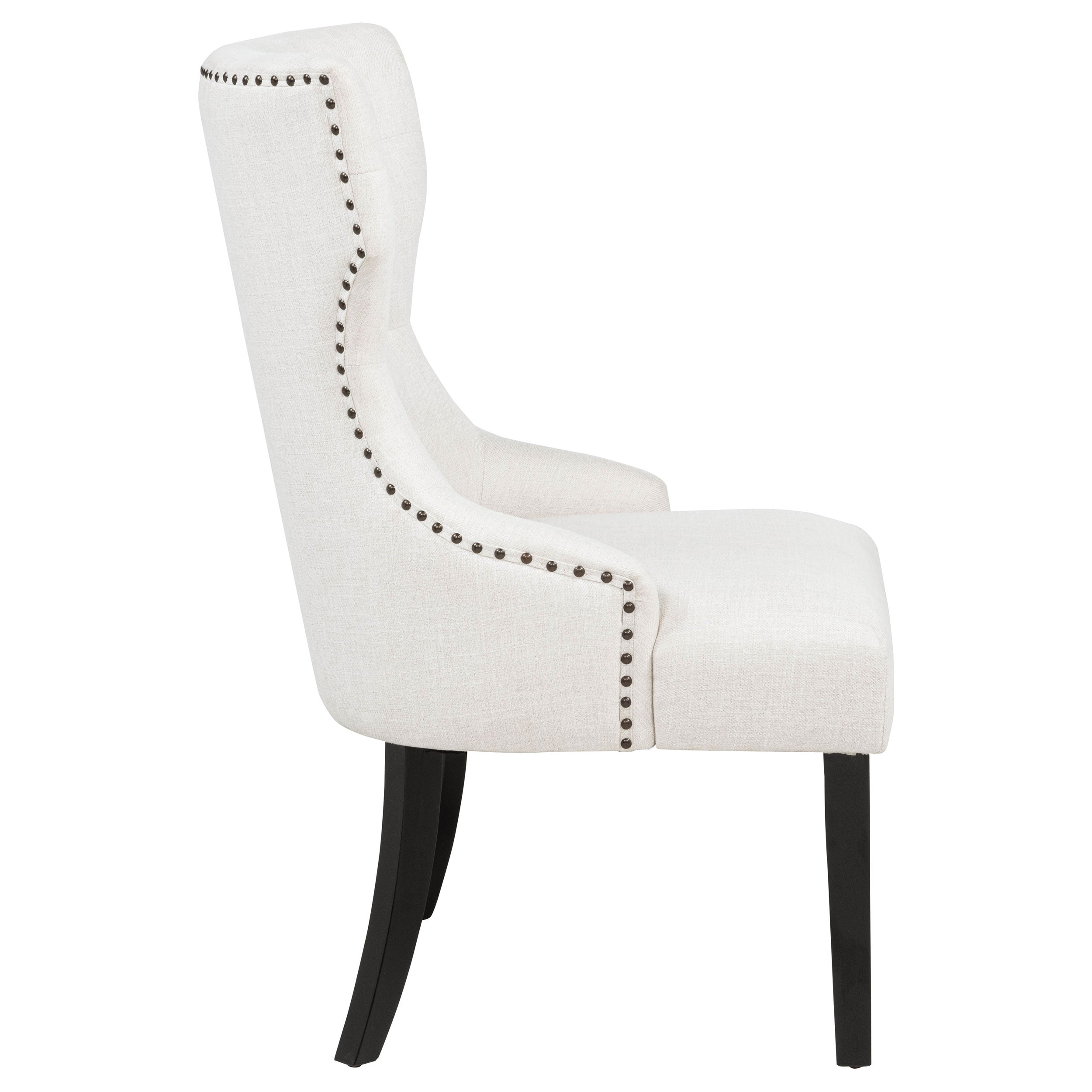 Baney Fabric Upholstered Dining Side Chair Cream and Black — view 9
