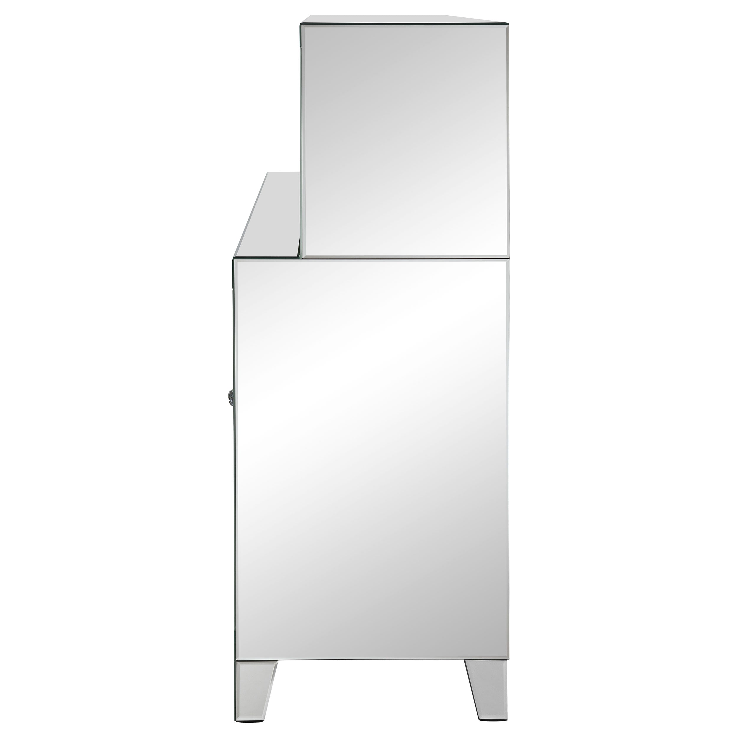 Yvaine 2-door Mirrored Acrylic Home Bar Wine Cabinet Silver — view 6