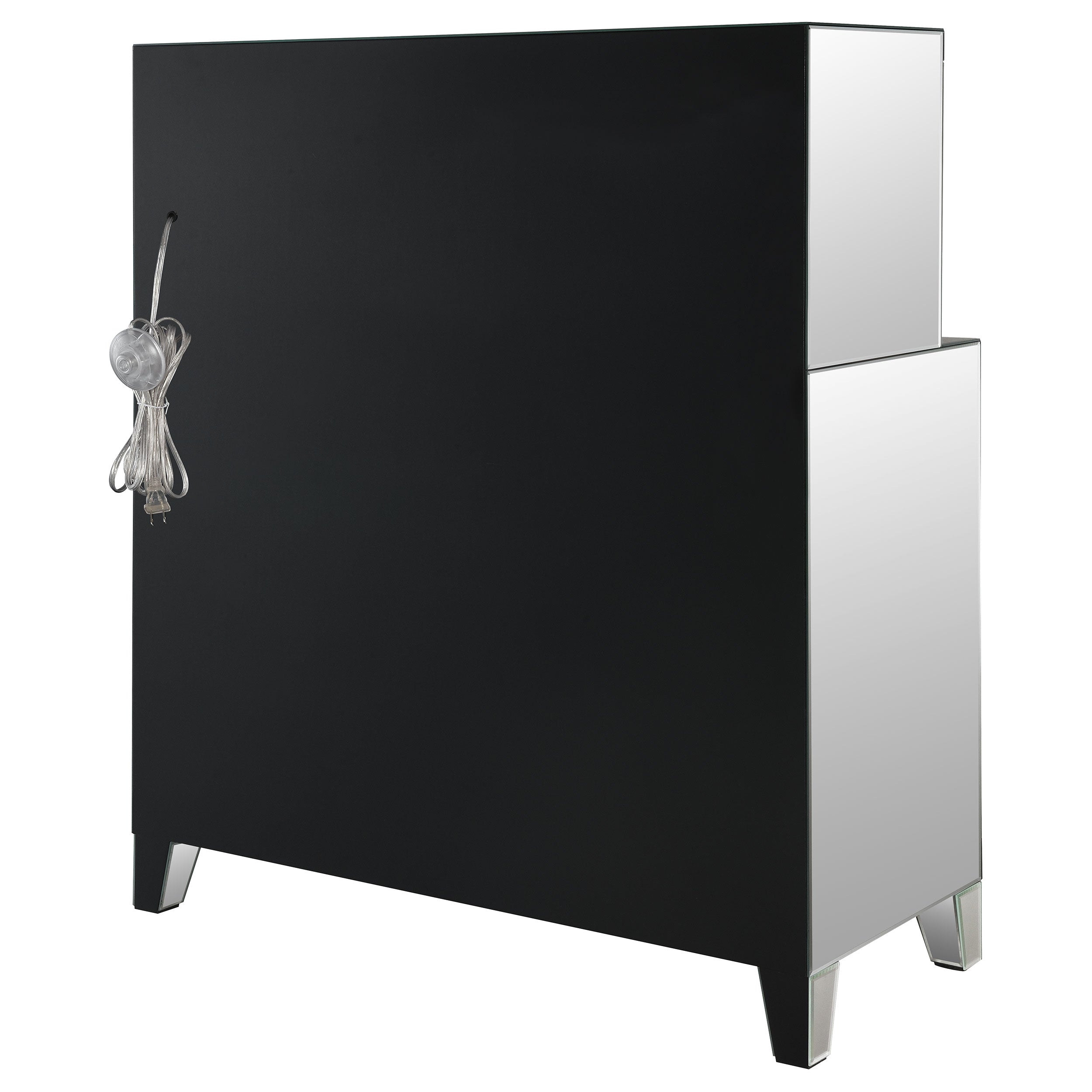 Yvaine 2-door Mirrored Acrylic Home Bar Wine Cabinet Silver — view 9