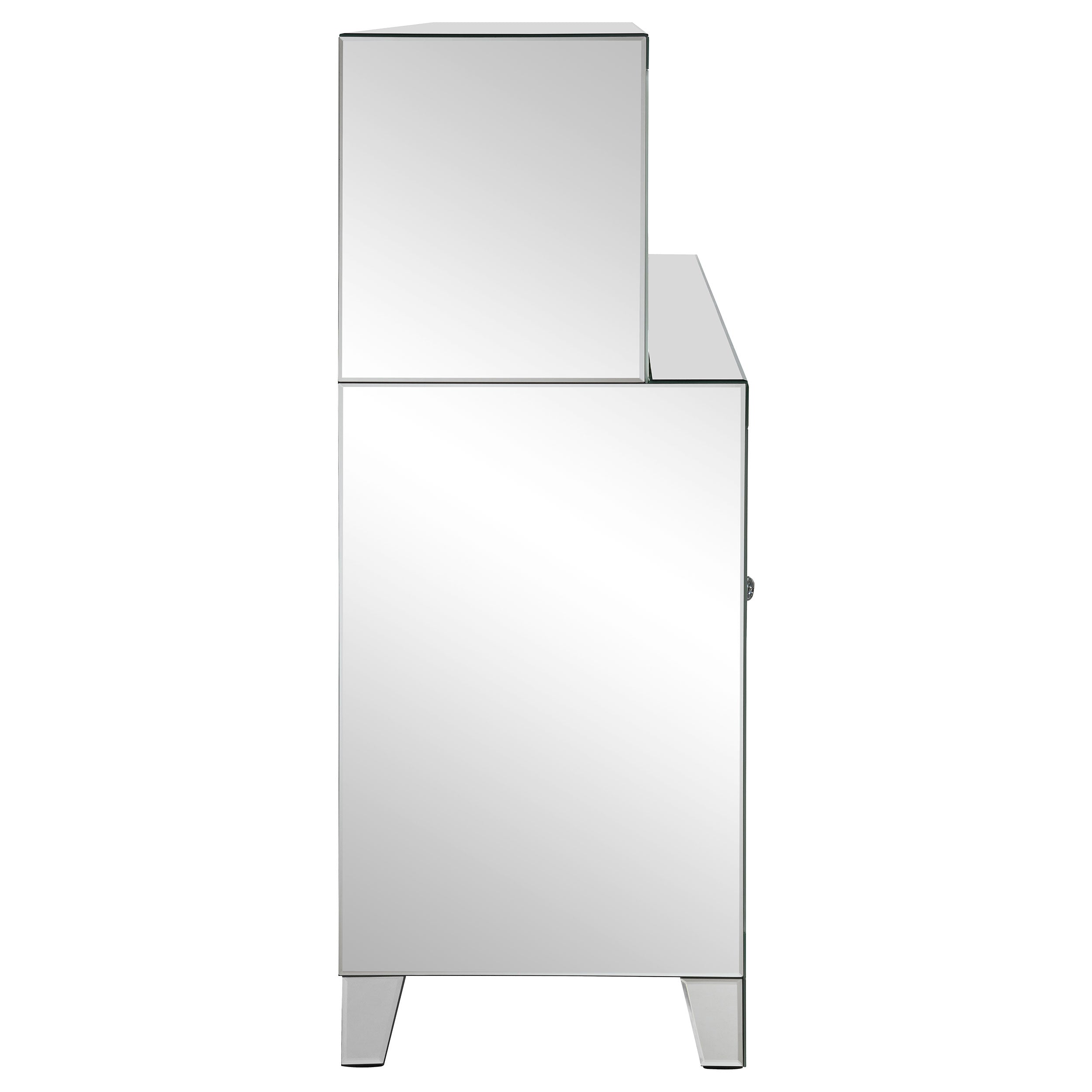 Yvaine 2-door Mirrored Acrylic Home Bar Wine Cabinet Silver — view 10