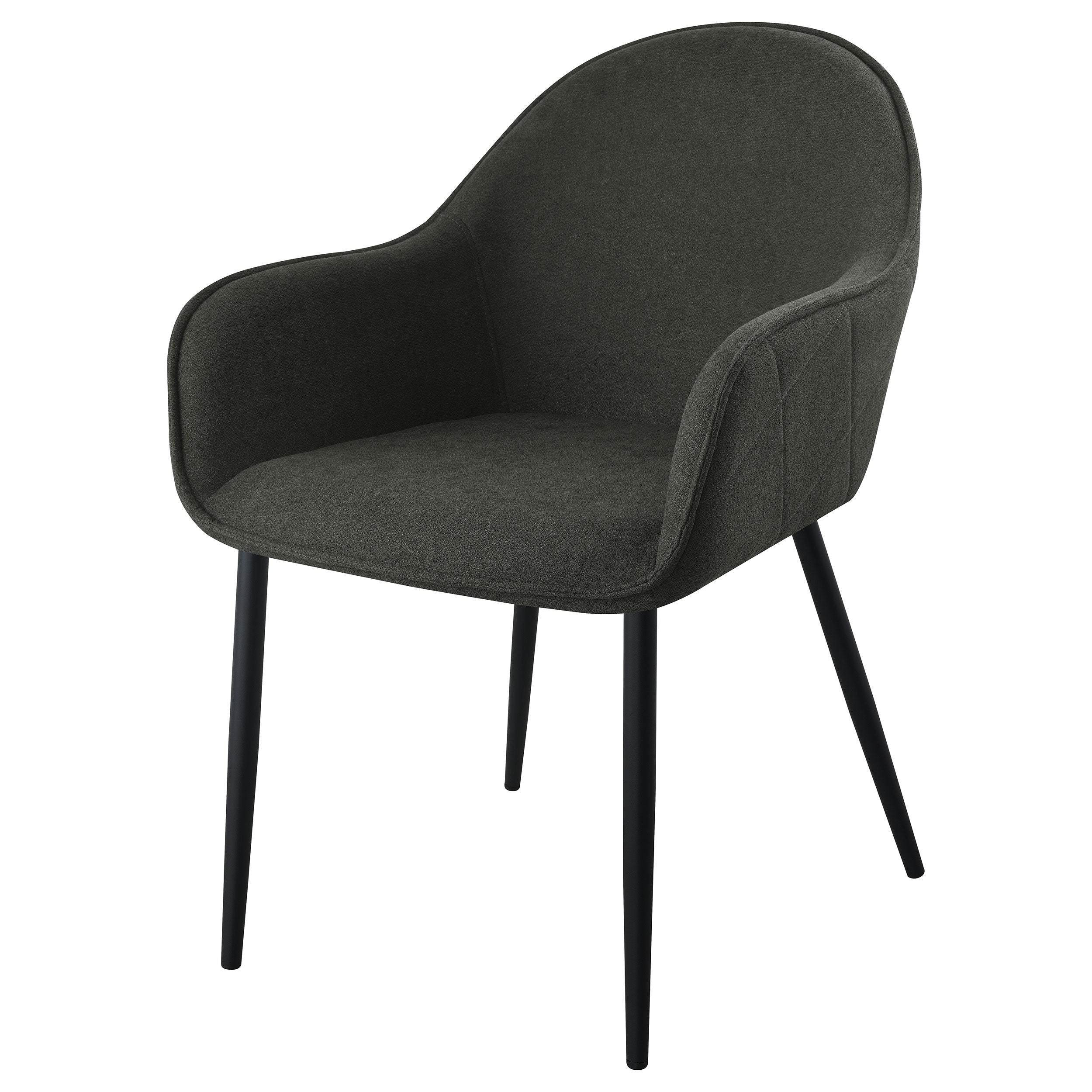Emma Fabric Upholstered Dining Arm Chair Charcoal (Set of 2) — view 5