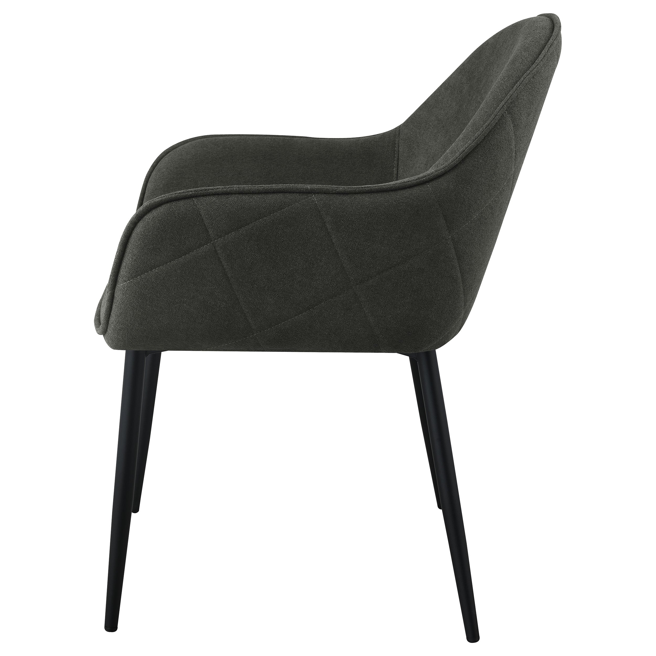 Emma Fabric Upholstered Dining Arm Chair Charcoal (Set of 2) — view 6
