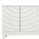 Elegant Sideboard With Sophisticated Wavy Pattern Doors And Arched Groove Design, Adjustable 4 Door Layout