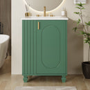 Classic Retro Bathroom Vanity With Sink, Door Shelf, Side Open Storage Frame
