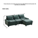 Modern Comfy Chenille L Shaped Sectional Sofa With Movable Ottoman
