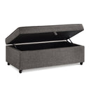 Modern Large Comfort Sofa Ottoman with Storage, Modular Sectional Storage Ottoman With Wheels For Living Room,Lounge Ottoman, Couch Storage Ottoman ,Large Storage Ottoman Bench-Charcoal Grey
