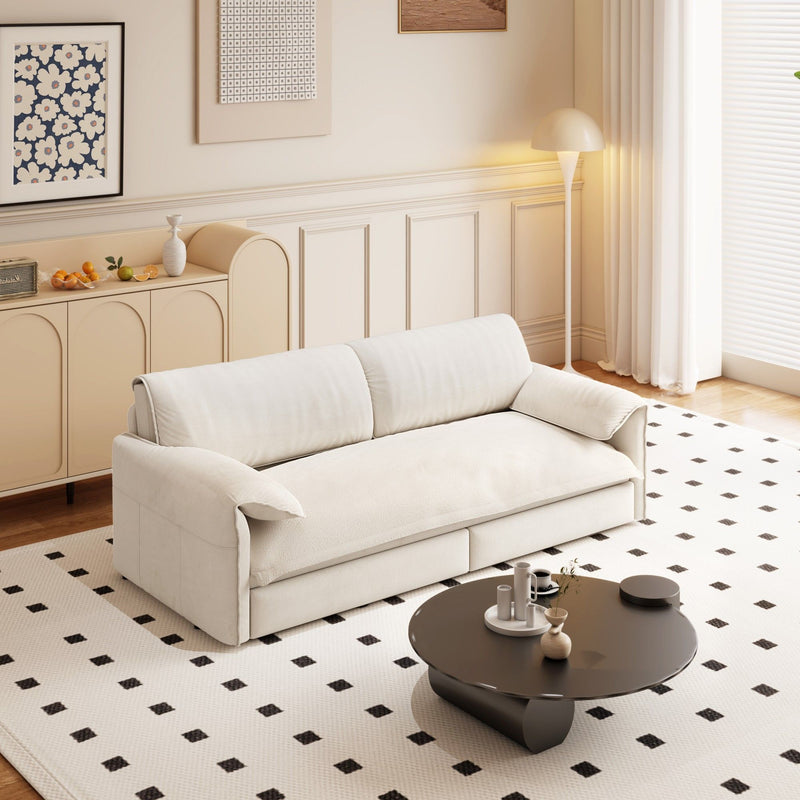 Pull Out 3 In 1 Convertible Sleeper Sofa With Side Storage, Multi Functional