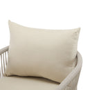 Modern Curved Aluminum Lounge Chair With Stylish Rope Weave Design And Cushioned Comfort For Outdoor