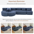 Upholstered Sofa Free Combined Sofa Couch With 2 Chaise Lounge And Five Back Pillows For Living Room