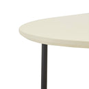 Oval Coffee Table With Metal Legs - White / Natural