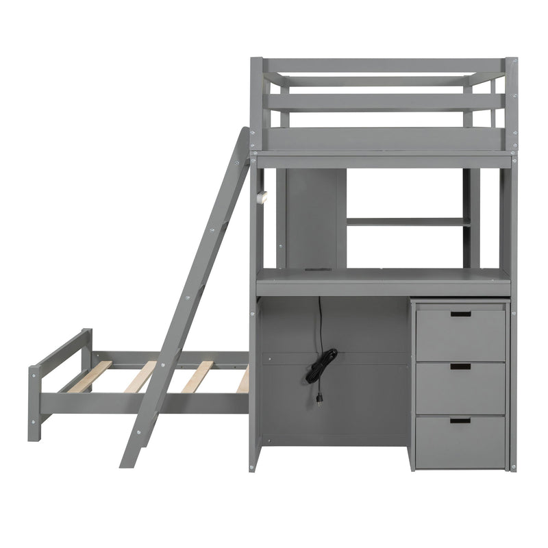 Bunk Bed With LED Light And USB Ports