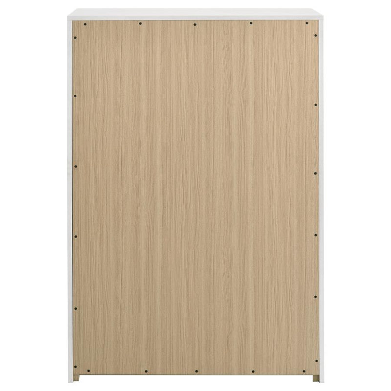 Ines - 5-Drawer Bedroom Chest Of Drawers - White High Gloss