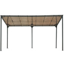 Outdoor Wall Mounted Gazebo With Sloped Roof Design, Uv Protection, And Durable Iron Frame - Gray