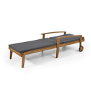 Jason - Black Chaise Lounge Adjustable Acacia Wood Outdoor Furniture