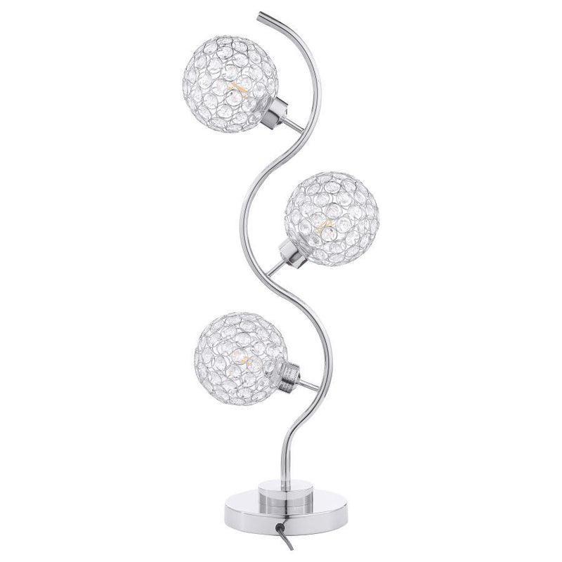 Amberley - 3-light Curvy Metal Table Lamp Silver - Silver