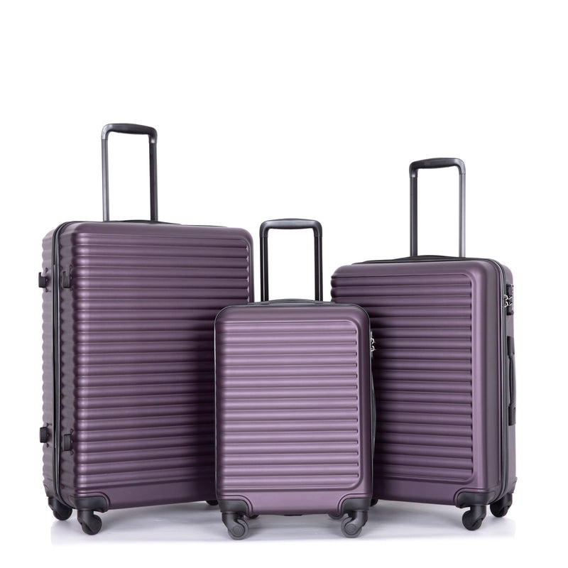 3 Piece Luggage Sets, Lightweight Suitcase With Two Hooks, Spinner Wheels, Tsa Lock