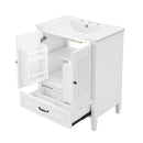 Vintage Style Bathroom Vanity With Sink, Multi Functional Storage, Soft-Closing Door