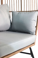 Outdoor Garden Wicker Egg Chair And Footstool Patio Chaise, With Cushions, Outdoor Indoor Basket Chair