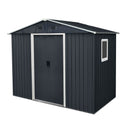 8Ft X 4Ft Outdoor Metal Storage Shed With Window And Metal Foundation For Backyard, Patio, Lawn