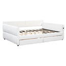 Upholstered Platform Bed With USB And 2 Drawers